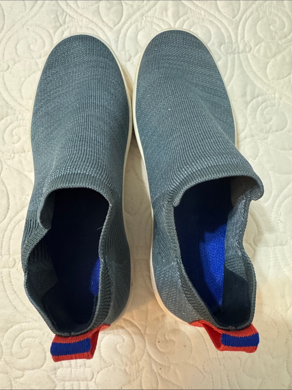 Rothy’s Slip-On Knit Sneakers in Charcoal Gray